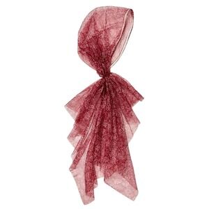 Free People Amelia Mesh Head Scarf NWT Womens OS Burgundy Paisley Shimmer